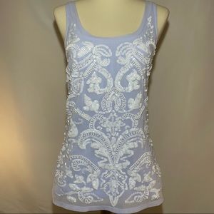 Express Purple Beaded Sequin Tank Top Size XS